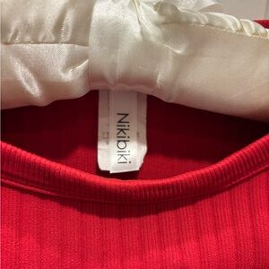 Nikibiki Vibrant Red Ribbed Top